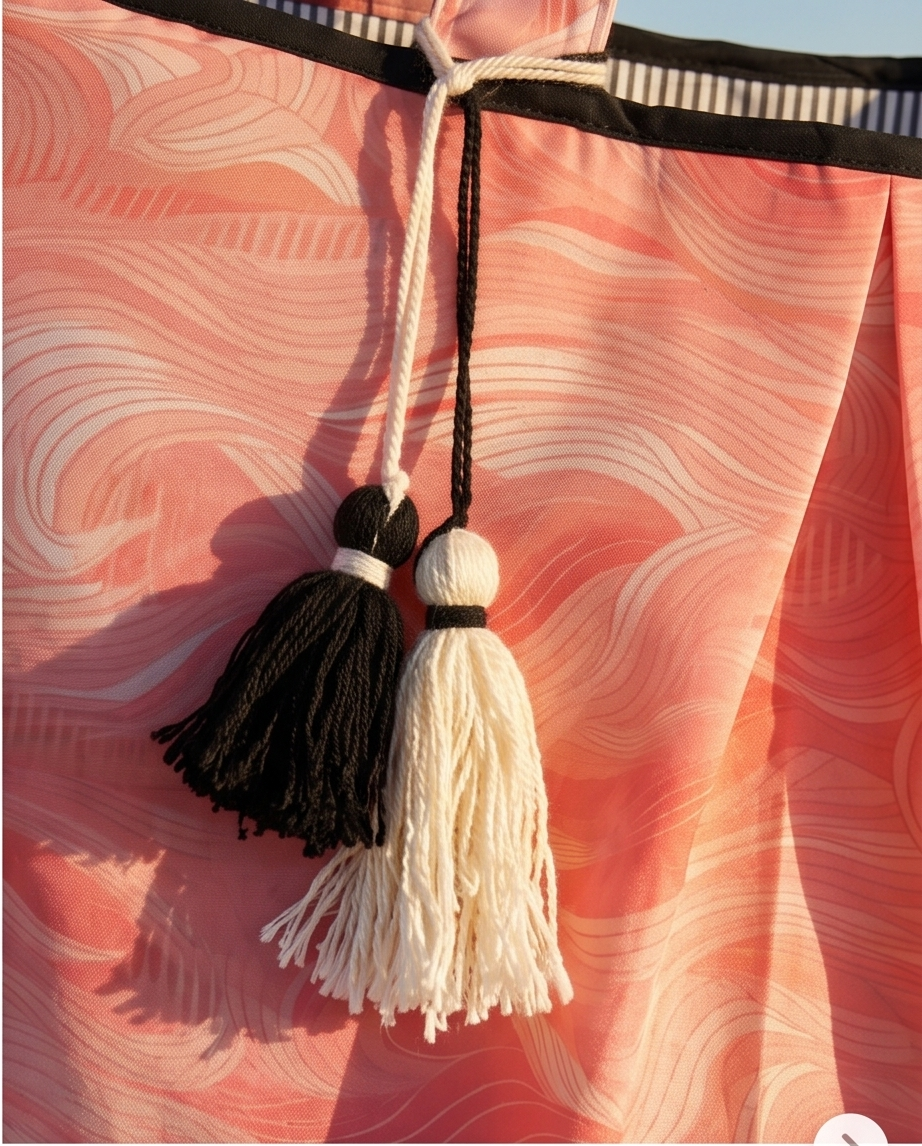 waves pink - beach bag
