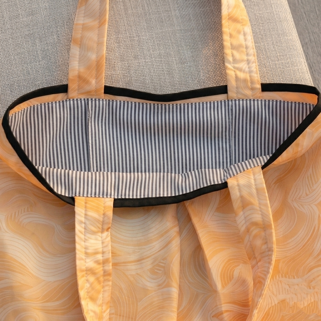 waves yellow - beach bag